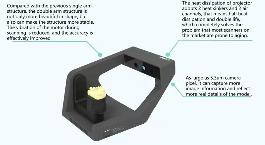 Automatic Desktop Dental Blu-Ray CAD Cam High Precision 3D Dental Model Scanner with System Denture Scanner