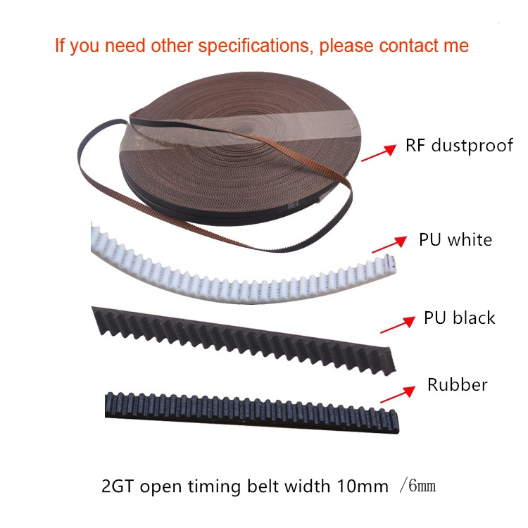 2gt Rubber Opening Timing Belt Width6mm Optional Matching 2gt Synchronous Pulley Used for 3D Printer High Quality Accessories