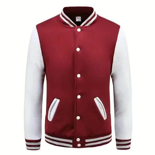 Varsity College Jacket bordado al aire libre ropa de calle ropa Letterman chaquetas de invierno hombres botón bolsillos chaquetas de béisbol