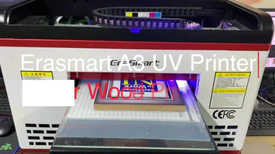 Erasmart A3, pequeña tarjeta de visita de escritorio, bolsa de plástico, botella acrílica, carcasa de teléfono, impresión de inyección de tinta, logotipo pequeño, impresora UV plana