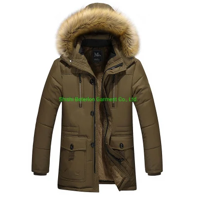 Abrigo de invierno exterior para hombres de la mejor calidad Material Nc Faux-Fur Hood